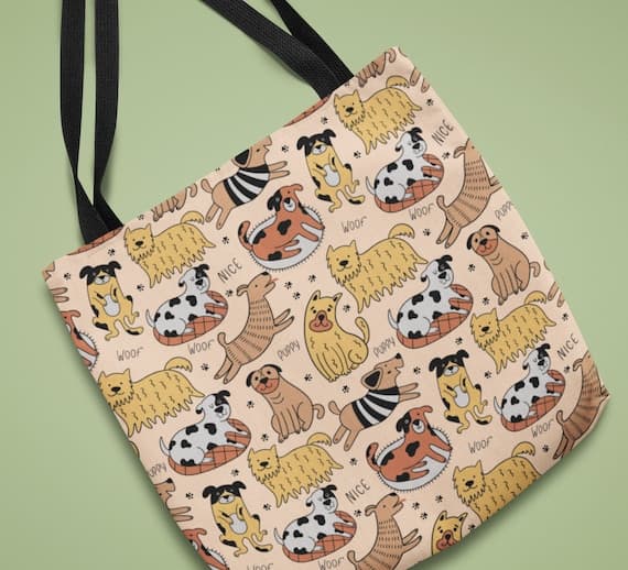 Cute Dogs Pattern Tote Bag