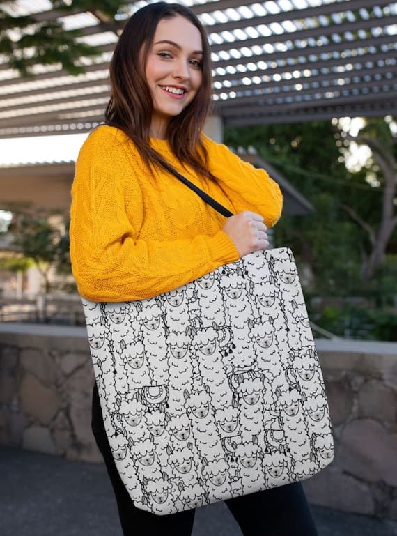Llama Print Tote Bag