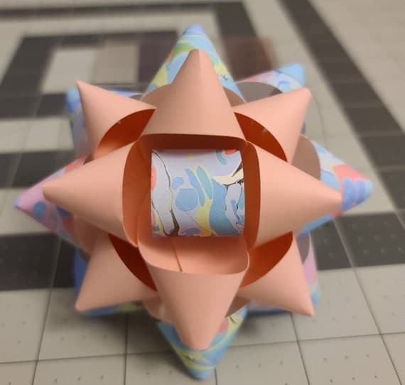 Pink and Blue Marbled Gift Bow