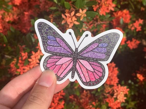 Butterfly Clear Vinyl Sticker