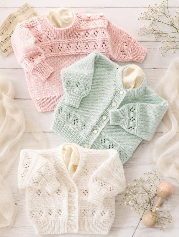 Knitting Pattern for Baby Cardigan Sweater