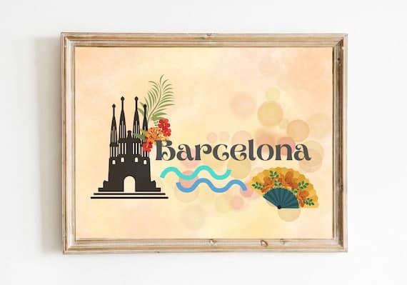 Barcelona City Wall Art Print