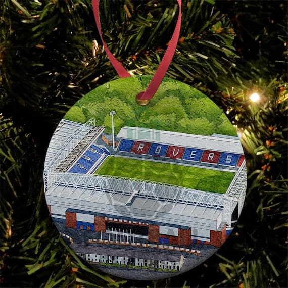 Blackburn Rovers Ewood Park Ceramic Christmas Bauble