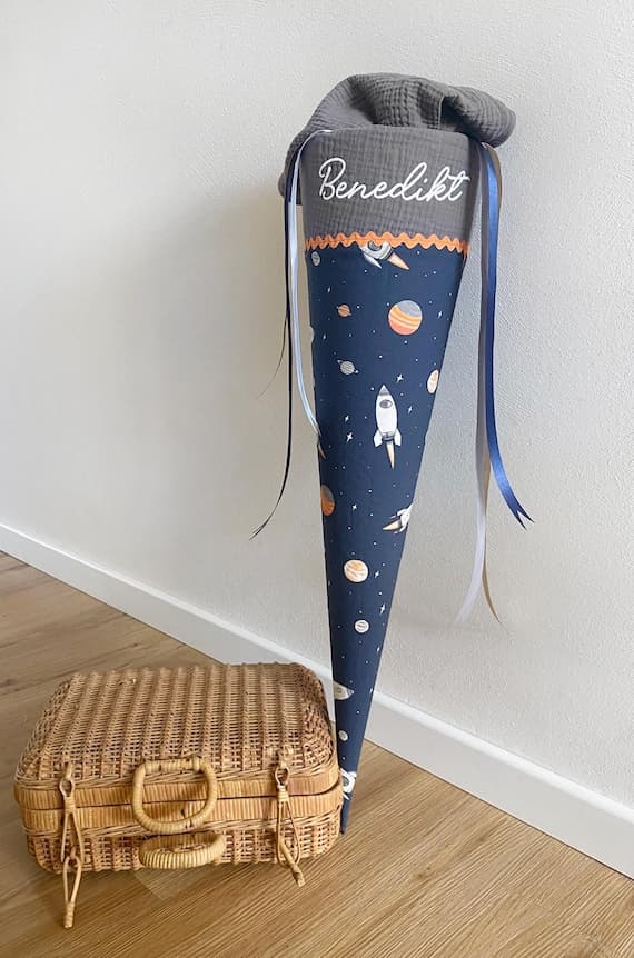 Space-themed convertible school bag