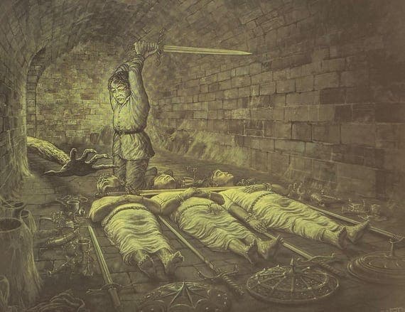 Ted Nasmith lithograph from a 1994 Tolkien book