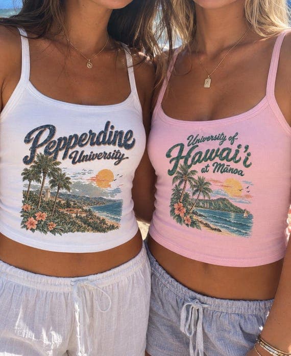 Custom College Tank Top, Personalized University Cami, Vintage College Shirt, Game Day Tank, College Student Gift, Custom Campus Top