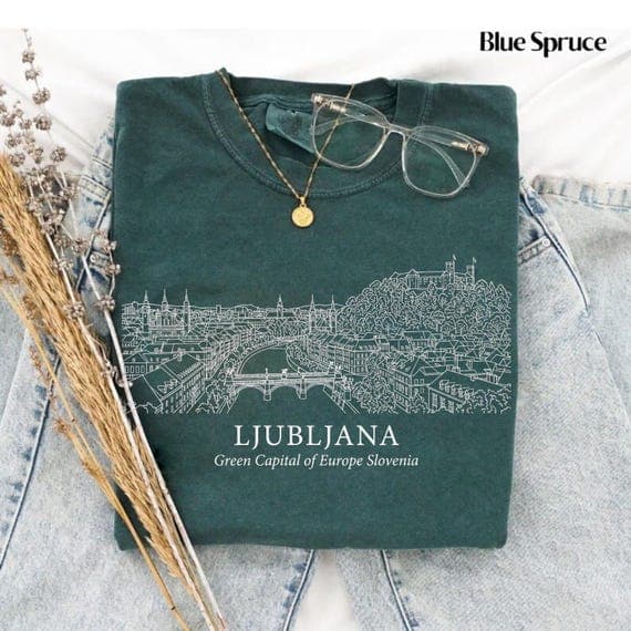 Ljubljana Vintage Green Dragon T-shirt
