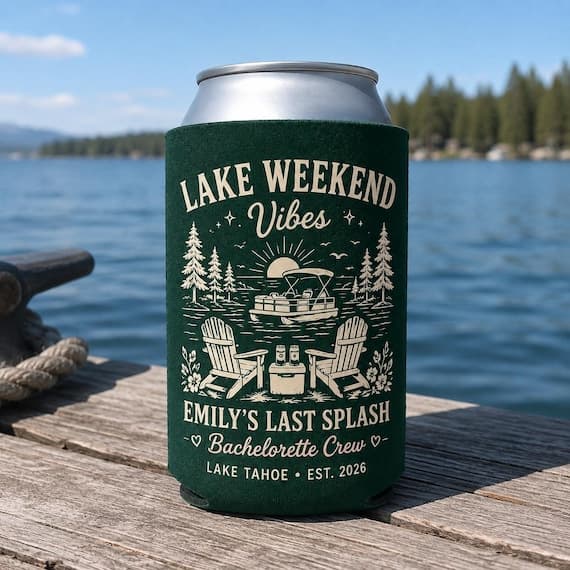 Neoprene can coolers with full-wrap print