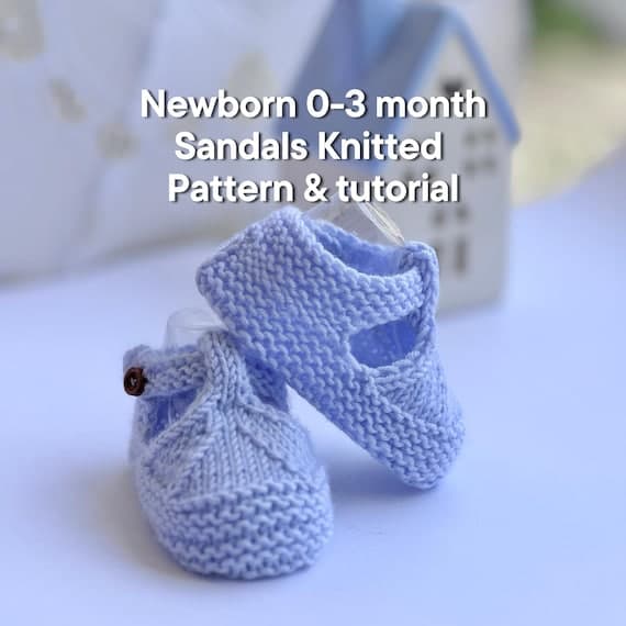 Newborn Knitted Sandals Pattern PDF