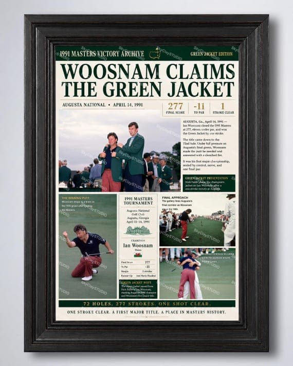 1991 Masters Ian Woosnam Poster