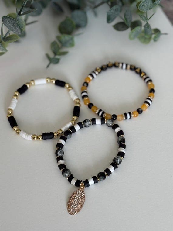 Beaded Crackled Glass Bracelet Set