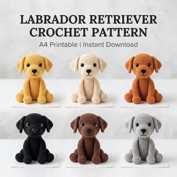 Labrador Retriever Amigurumi Crochet Pattern