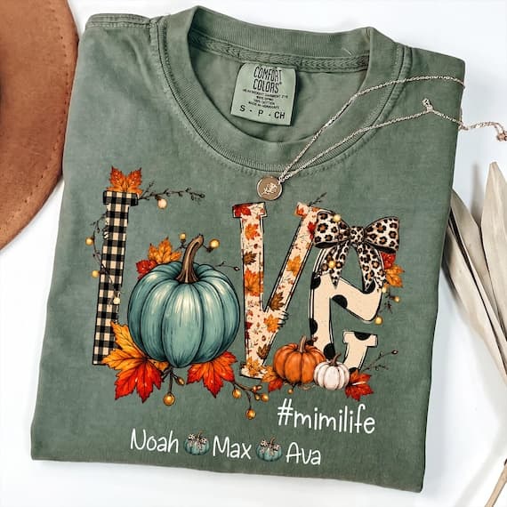 Personalized crewneck sweatshirt with family names