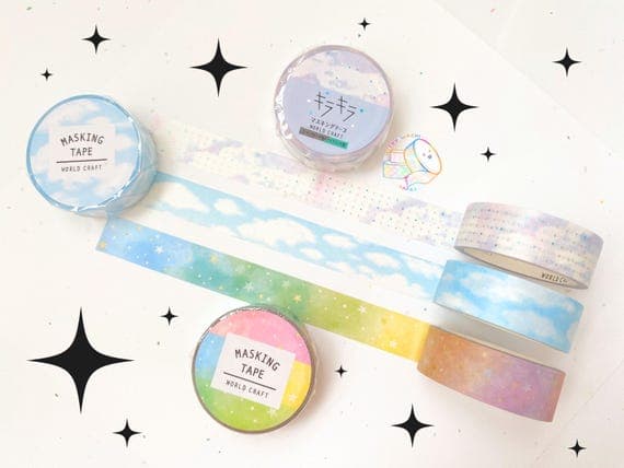 Blue Clouds and Twinkle Sky Washi Tape