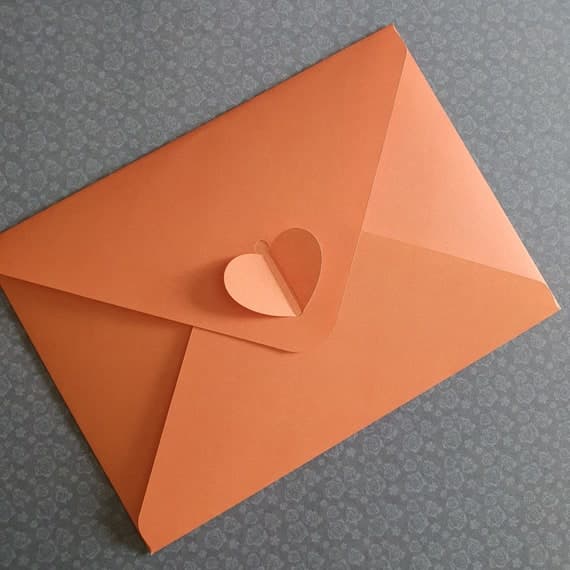 Reusable Heart Closure Clasp Envelope SVG Template