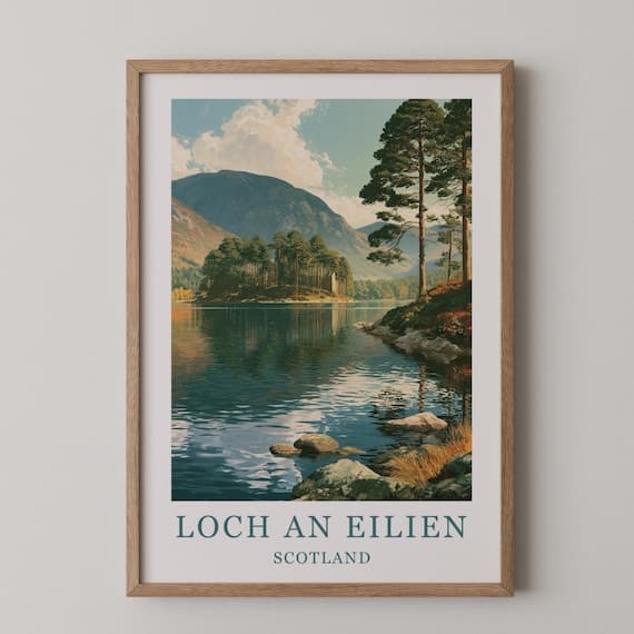 Loch an Eilien Travel Poster