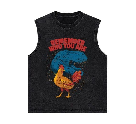 Remember Who You Are Tank Top, T-Rex Chicken Evolution Shirt, Evolution Joke Meme Tee, Funny Science Gift for Paleontology Lovers