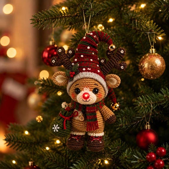 Rudolph Reindeer Crochet Pattern PDF