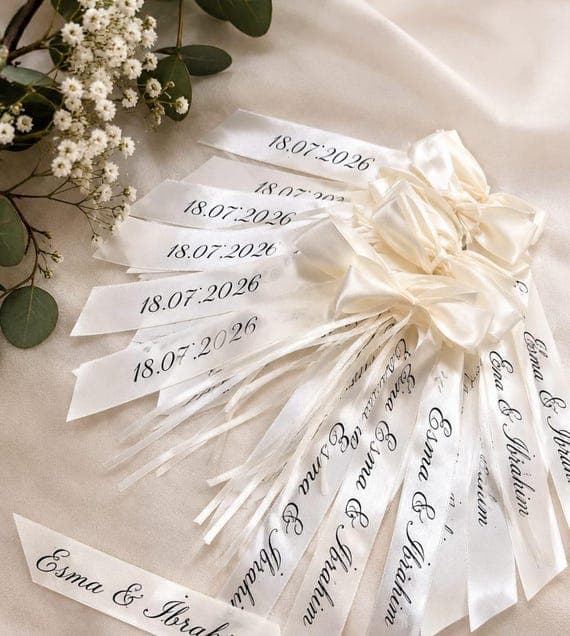 Personalized Satin Car Ribbon for Weddings