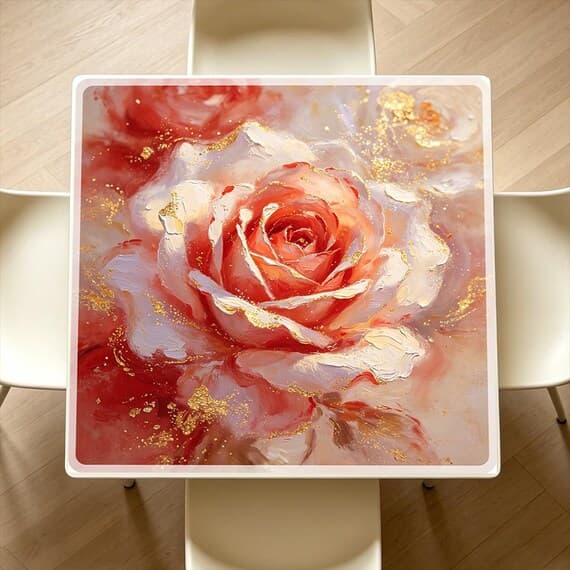 Coral Rose Mahjong Mat