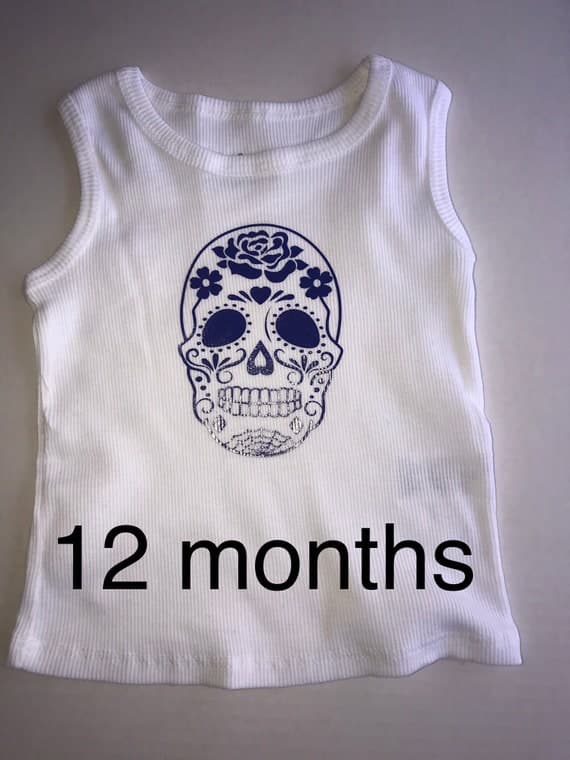 Toddler girls skull tank